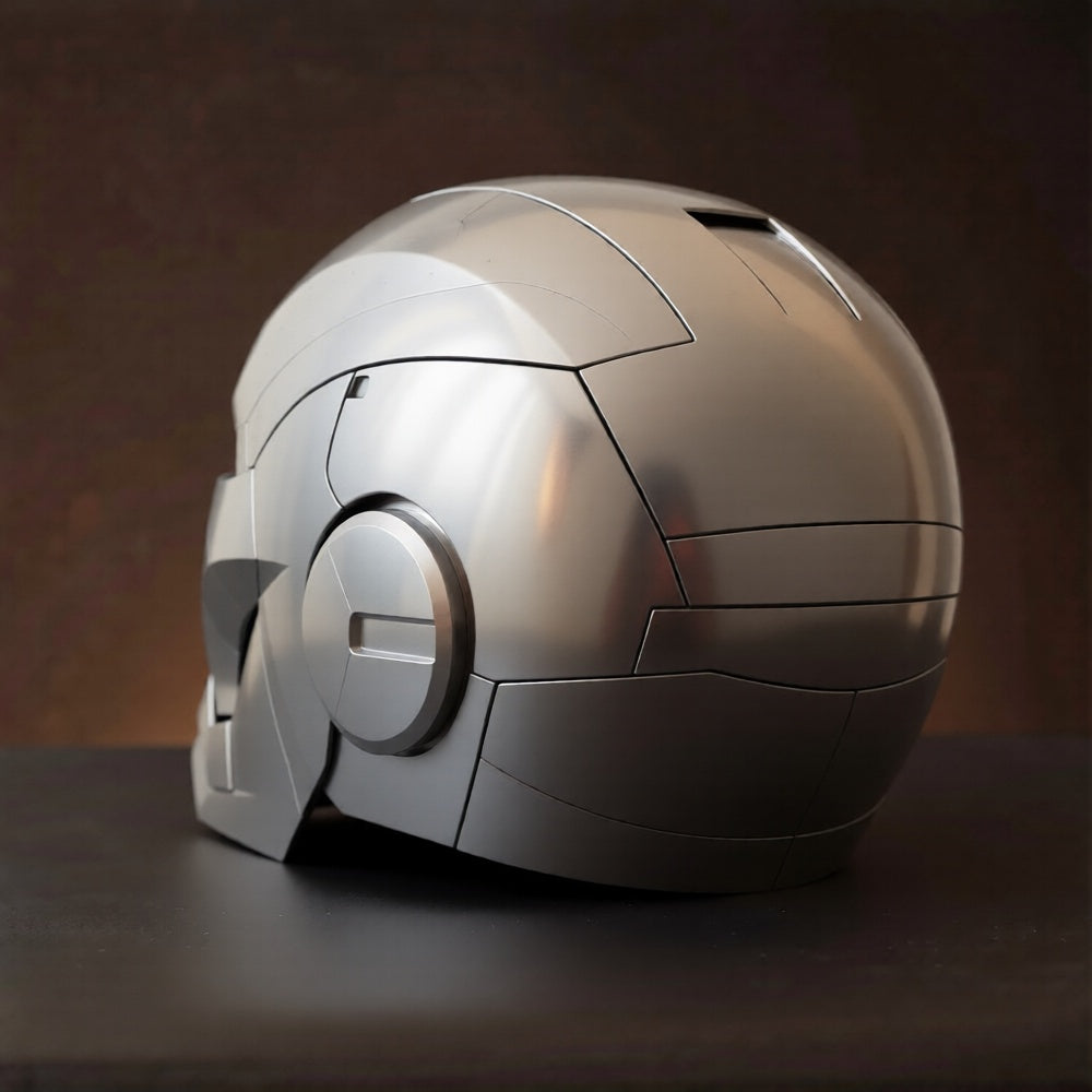 Silver Iron Man MK5 Helmet (With Jarvis