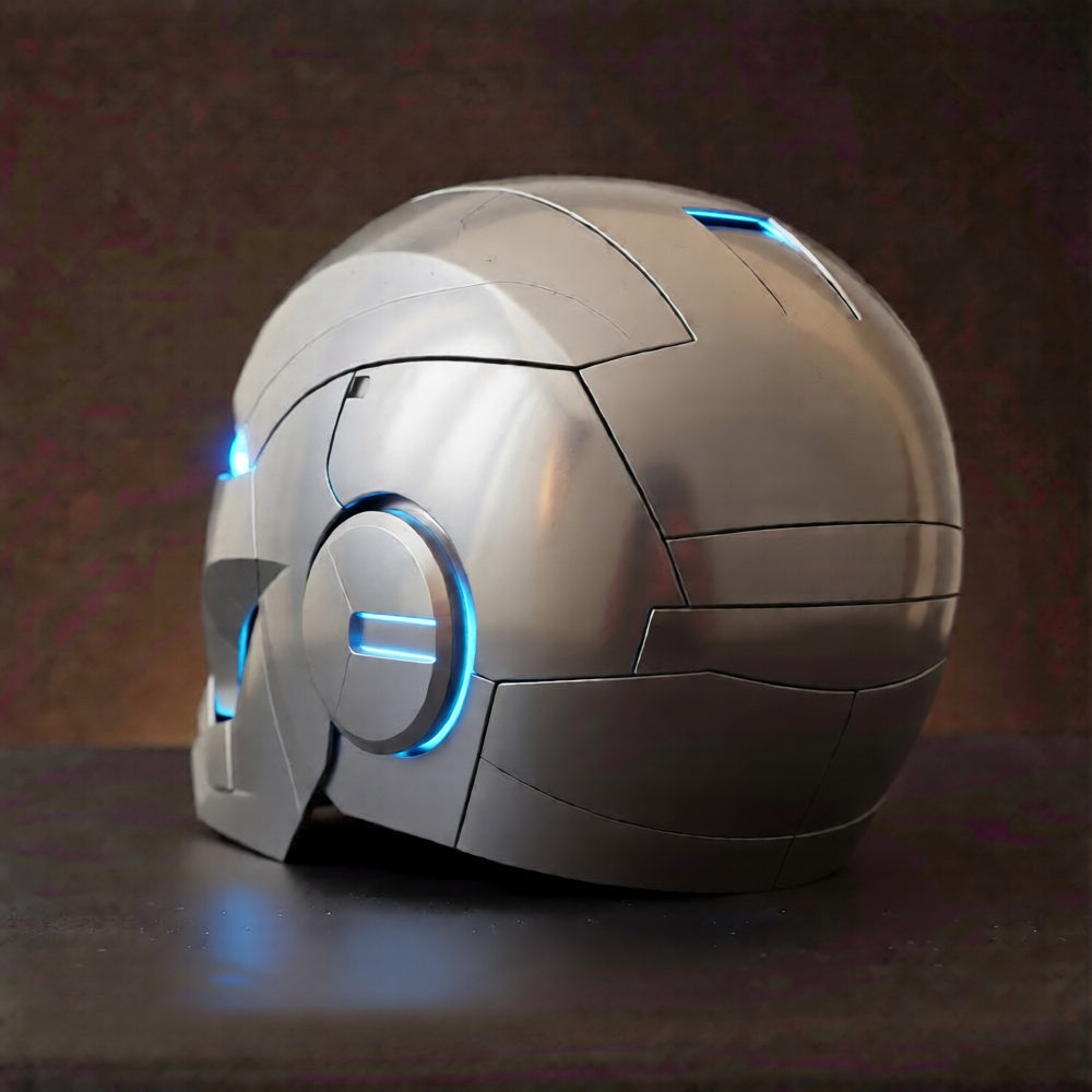 Silver Iron Man MK5 Helmet (With Jarvis