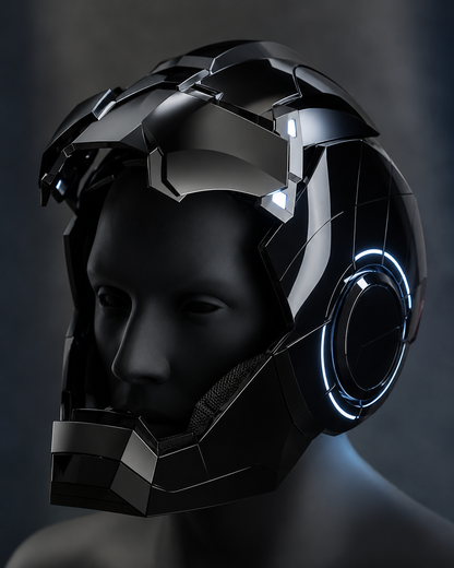 Matte Black Iron Man MK5 Helmet (With Jarvis)