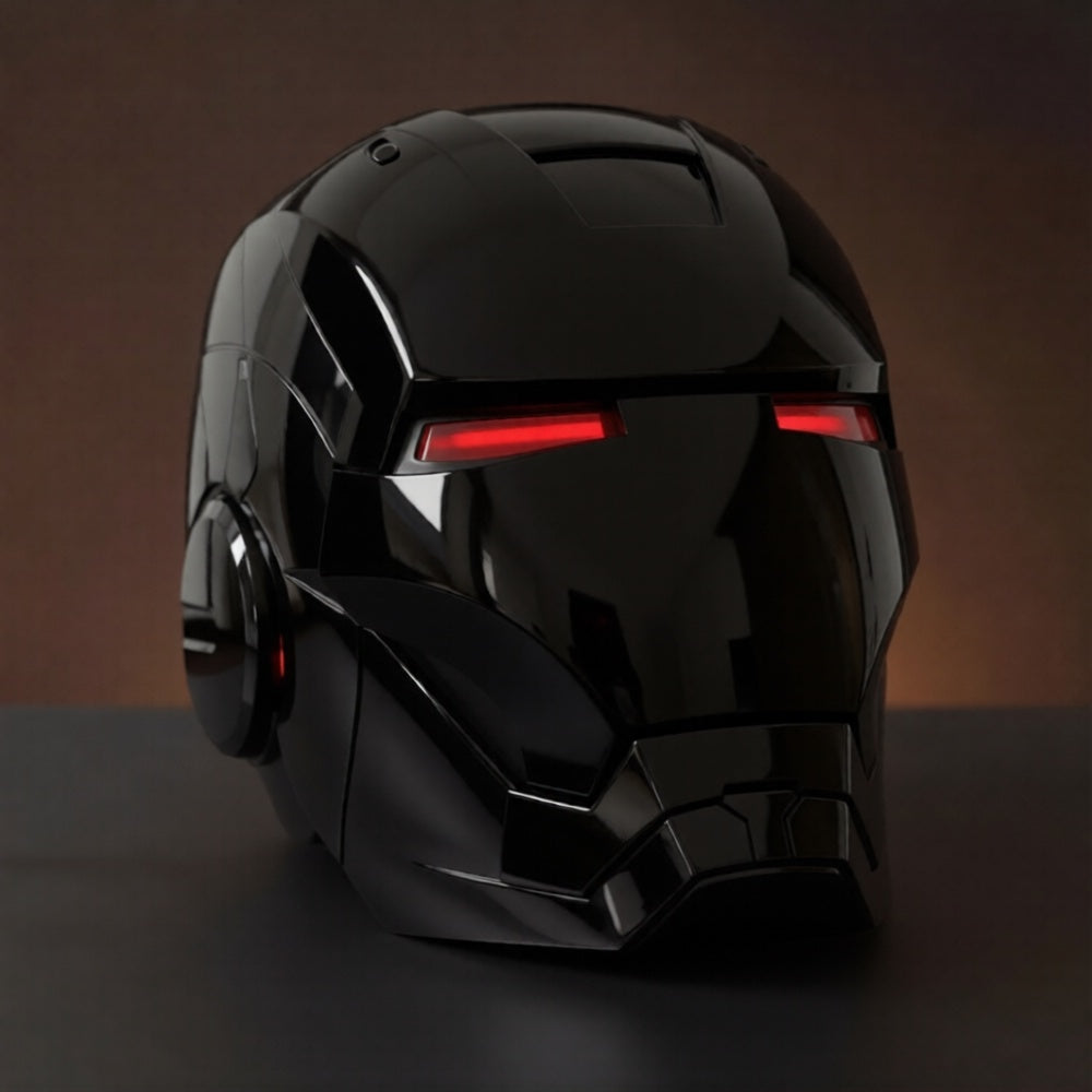 Glossy Black Iron Man MK5 Helmet (With Jarvis)