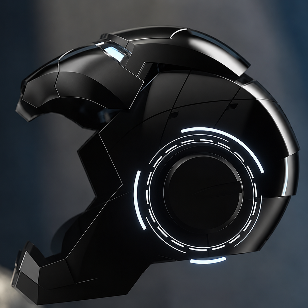 Glossy Black Iron Man MK5 Helmet (With Jarvis)