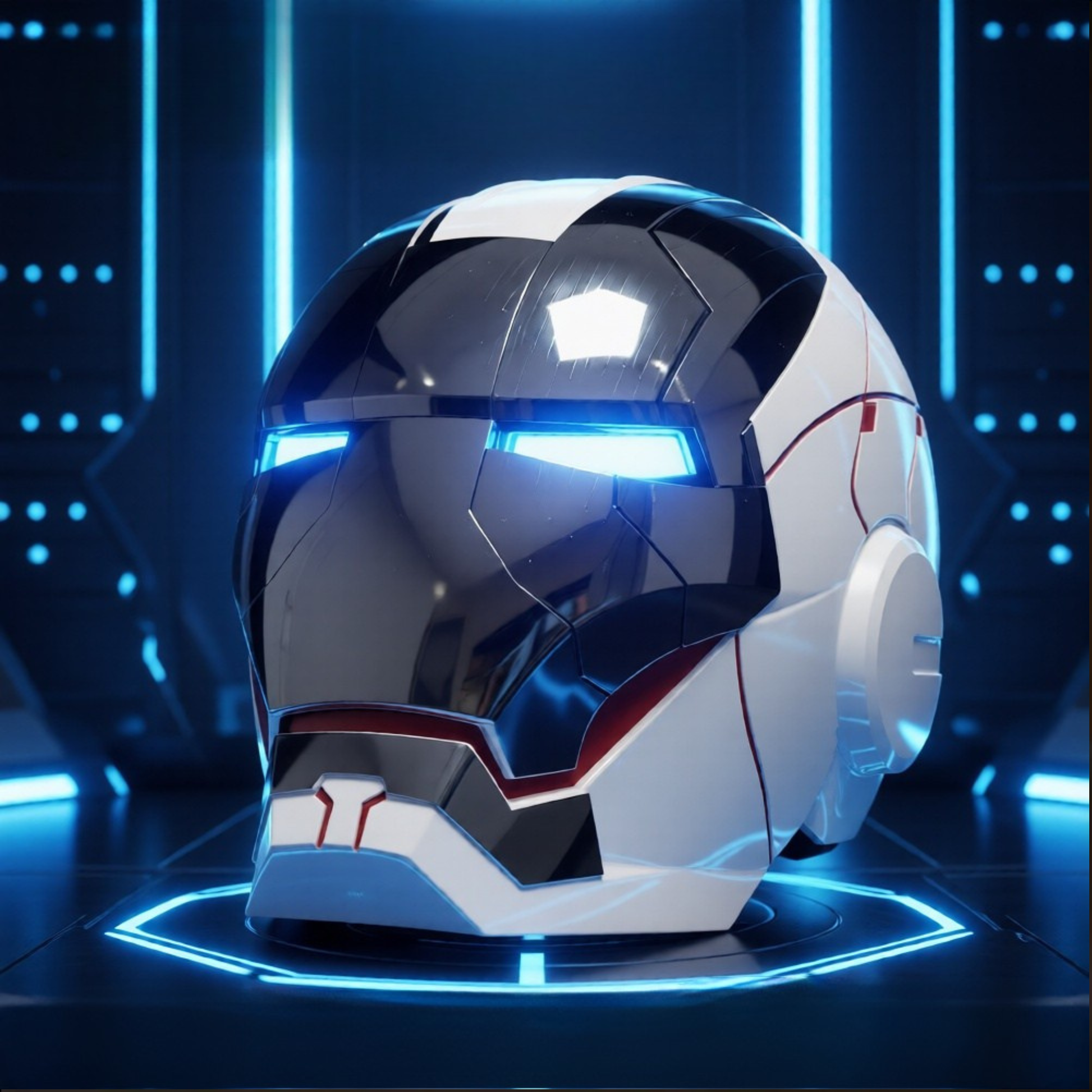 White Iron Man MK5 1:1 Helmet (With Jarvis