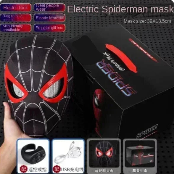 New Amazing Spider Hero Movable Mask - Cosplay Electric Ring Eye Control Luminous Collection Model