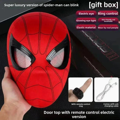 New Amazing Spider Hero Movable Mask - Cosplay Electric Ring Eye Control Luminous Collection Model