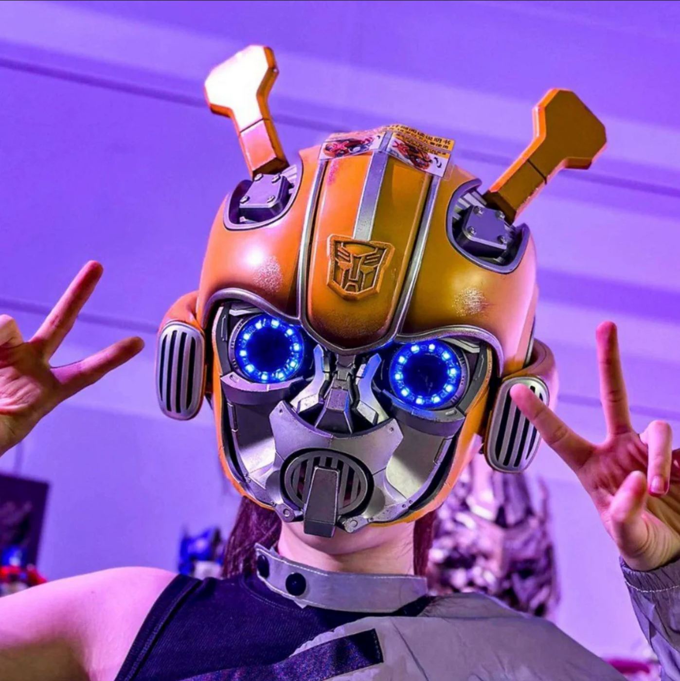 NEW 1:1 Custom Bumblebee Helmet - Interchangeable Face