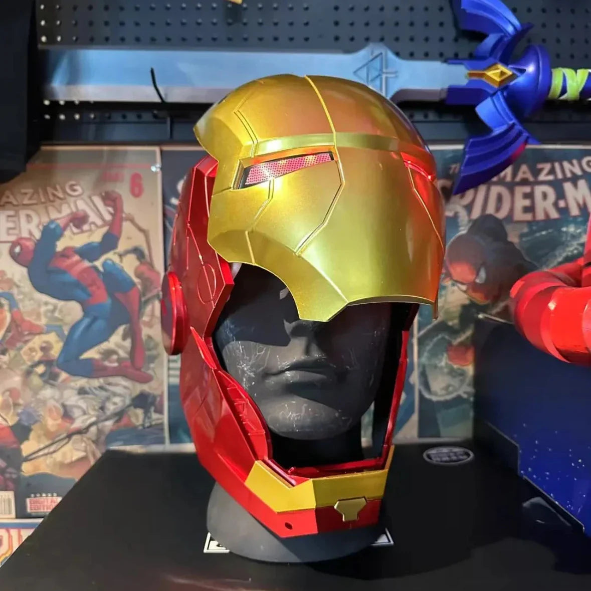 helmet iron man 2 toy battery die Marvel Iron Man Helmet Electric Toy Mask Automatic Model – Hidden Heroes