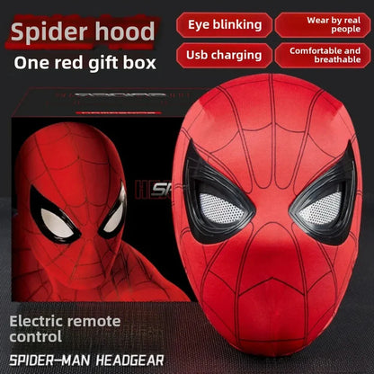 New Amazing Spider Hero Movable Mask - Cosplay Electric Ring Eye Control Luminous Collection Model