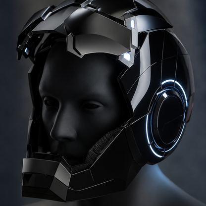 Matte Black Iron Man MK5 Helmet (With Jarvis - Voice, Remote, and Touch Control)