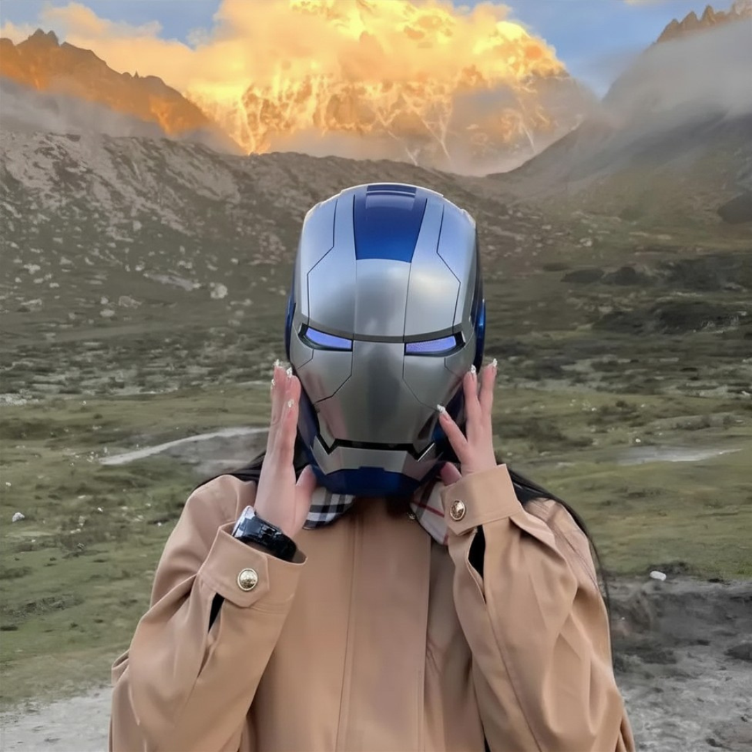 hacksmith iron man helmet buy Blue Iron Man MK5 Helmet "Pepper" (With Jarvis