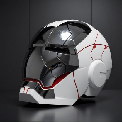 White Iron Man MK5 1:1 Helmet (With Jarvis